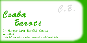 csaba baroti business card